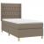 Pat box spring cu saltea, gri taupe, 90x190 cm, textil GartenMobel Dekor