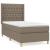Pat box spring cu saltea, gri taupe, 90x190 cm, textil GartenMobel Dekor