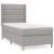 Pat box spring cu saltea, gri deschis, 90x200 cm, textil GartenMobel Dekor