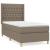 Pat box spring cu saltea, gri taupe, 90x200 cm, textil GartenMobel Dekor