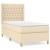Pat box spring cu saltea, crem, 90x200 cm, textil GartenMobel Dekor