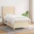 Pat box spring cu saltea, crem, 90x200 cm, textil GartenMobel Dekor