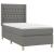 Pat box spring cu saltea, gri închis, 100x200 cm, textil GartenMobel Dekor