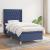 Pat box spring cu saltea, albastru, 100x200 cm, textil GartenMobel Dekor