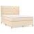 Pat box spring cu saltea, crem, 140x200 cm, textil GartenMobel Dekor