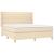 Pat box spring cu saltea, crem, 160x200 cm, material textil GartenMobel Dekor