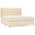 Pat box spring cu saltea, crem, 160x200 cm, material textil GartenMobel Dekor