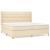 Pat box spring cu saltea, crem, 200x200 cm, textil GartenMobel Dekor