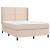 Pat box spring cu saltea, cappuccino, 140x190cm piele ecologică GartenMobel Dekor