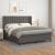 Pat box spring cu saltea, gri, 180x200 cm, piele ecologică GartenMobel Dekor