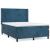 Pat box spring cu saltea, albastru închis, 140x200 cm, catifea GartenMobel Dekor