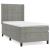Pat box spring cu saltea, gri deschis, 90x190 cm, catifea GartenMobel Dekor