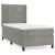 Pat box spring cu saltea, gri deschis, 90x200 cm, catifea GartenMobel Dekor