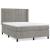 Pat box spring cu saltea, gri deschis, 140x190 cm, catifea GartenMobel Dekor