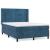 Pat box spring cu saltea, albastru închis, 140x190 cm, catifea GartenMobel Dekor