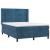 Pat box spring cu saltea, albastru închis, 140x190 cm, catifea GartenMobel Dekor
