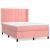 Pat box spring cu saltea, roz, 140x190 cm, catifea GartenMobel Dekor