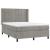 Pat box spring cu saltea, gri deschis, 140x200 cm, catifea GartenMobel Dekor