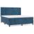 Pat box spring cu saltea, albastru închis, 160x200 cm, catifea GartenMobel Dekor