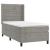 Pat box spring cu saltea, gri deschis, 90x200 cm, catifea GartenMobel Dekor