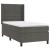 Pat box spring cu saltea, gri închis, 100x200 cm, catifea GartenMobel Dekor