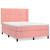Pat box spring cu saltea, roz, 140x190 cm, catifea GartenMobel Dekor