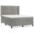 Pat box spring cu saltea, gri deschis, 140x200 cm, catifea GartenMobel Dekor