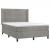 Pat box spring cu saltea, gri deschis, 140x200 cm, catifea GartenMobel Dekor