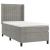 Pat continental cu saltea, gri deschis, 80x200 cm, catifea GartenMobel Dekor