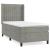 Pat continental cu saltea, gri deschis, 80x200 cm, catifea GartenMobel Dekor