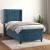 Pat box spring cu saltea, albastru închis, 100x200 cm, catifea GartenMobel Dekor
