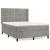 Pat box spring cu saltea, gri deschis, 140x190 cm, catifea GartenMobel Dekor