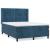 Pat box spring cu saltea, albastru închis, 140x190 cm, catifea GartenMobel Dekor