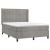 Pat box spring cu saltea, gri deschis, 140x200 cm, catifea GartenMobel Dekor