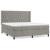Pat box spring cu saltea, gri deschis, 160x200 cm, catifea GartenMobel Dekor