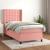 Pat box spring cu saltea, roz, 80x200 cm, catifea GartenMobel Dekor