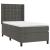 Pat box spring cu saltea, gri închis, 90x190 cm, catifea GartenMobel Dekor