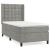 Pat box spring cu saltea, gri deschis, 90x200 cm, catifea GartenMobel Dekor