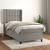 Pat box spring cu saltea, gri deschis, 90x200 cm, catifea GartenMobel Dekor