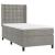Pat box spring cu saltea, gri deschis, 90x200 cm, catifea GartenMobel Dekor