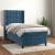 Pat box spring cu saltea, albastru închis, 90x200 cm, catifea GartenMobel Dekor