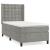 Pat box spring cu saltea, gri deschis, 100x200 cm, catifea GartenMobel Dekor