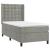 Pat box spring cu saltea, gri deschis, 100x200 cm, catifea GartenMobel Dekor