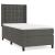 Pat box spring cu saltea, gri închis, 100x200 cm, catifea GartenMobel Dekor