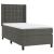 Pat box spring cu saltea, gri închis, 100x200 cm, catifea GartenMobel Dekor