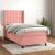 Pat box spring cu saltea, roz, 100x200 cm, catifea GartenMobel Dekor