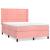 Pat box spring cu saltea, roz, 140x190 cm, catifea GartenMobel Dekor