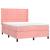 Pat box spring cu saltea, roz, 140x190 cm, catifea GartenMobel Dekor