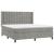 Pat box spring cu saltea, gri deschis, 160x200 cm, catifea GartenMobel Dekor