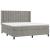 Pat box spring cu saltea, gri deschis, 180x200 cm, catifea GartenMobel Dekor